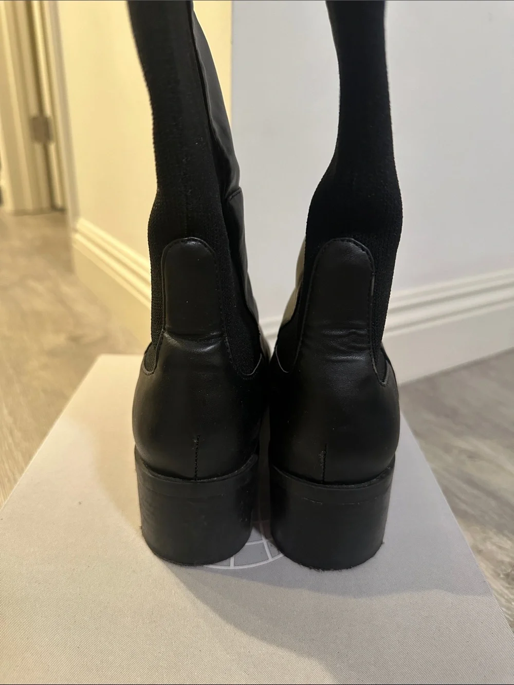 Steve Madden Black Over-The-Knee Block Heel Boots
